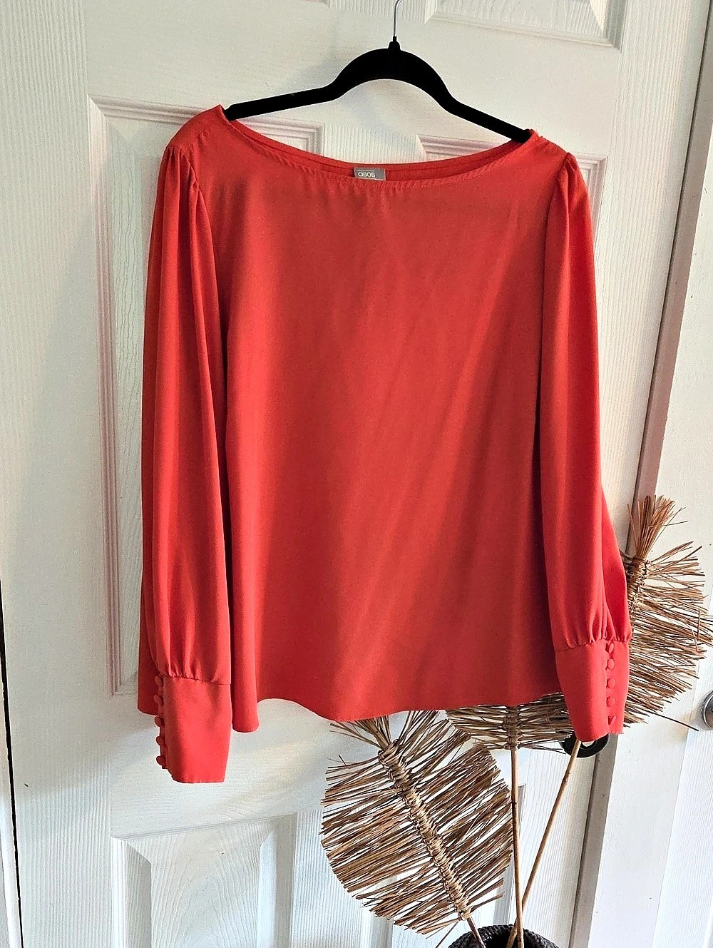 ASOS Long Sleeve Blouse in Red Size 14 Like New